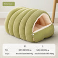 Winter Thermal Plush Cat Bed Cat House Enclosed Cave Warm Igloo Bed Removable Washable Cover Anxiety Relief Small Pet Dog Cat Kitten Puppy Sleeping Nest Hut Windproof Cozy