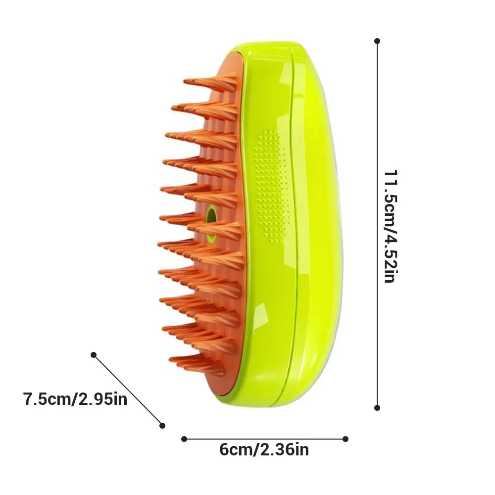 Electric Steam Brush for Cats & Dogs – 3-in-1 Grooming & Massage Tool