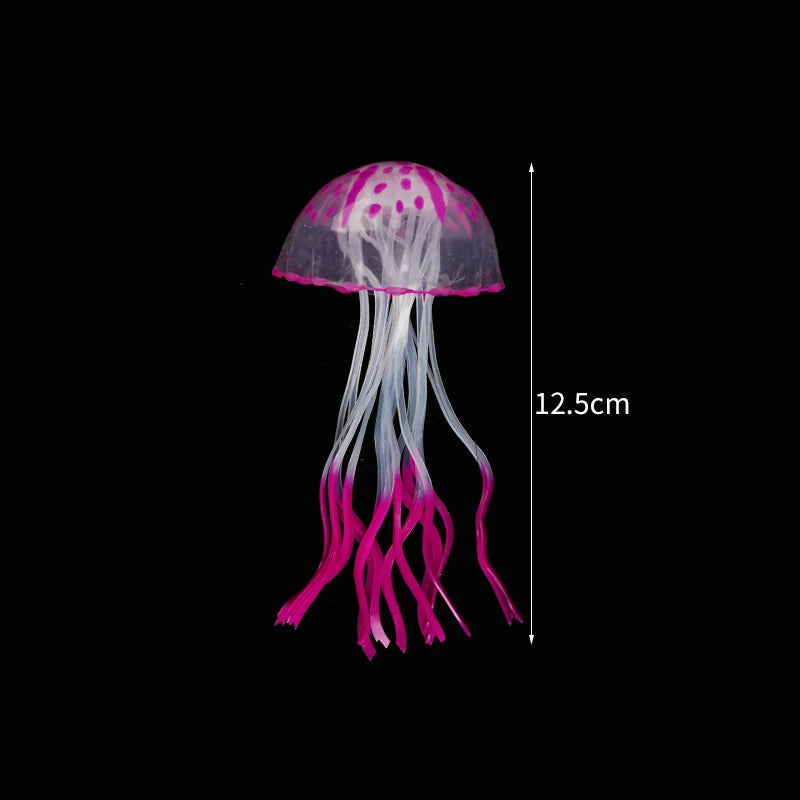 Aquarium Decoration Glowing Silicone Fake Jellyfish Artificial Ornaments Fish Tank Landscaping Decoration Aquarium Accessories