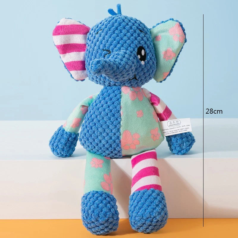 Cute Animals Plush Dogs Cats Toy Interactive Squeaky Puzzle Toy Bite Resistant Teeth Grinding Cleaning Pet Chewing Supplies