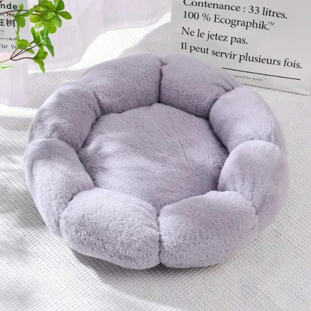 Washable Plush Flower Shaped Pet Bed Orthopedic Cuddle Cushion Mat for Puppy Kitten Dog Cat Pet Supplies