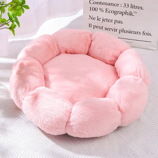Washable Plush Flower Shaped Pet Bed Orthopedic Cuddle Cushion Mat for Puppy Kitten Dog Cat Pet Supplies