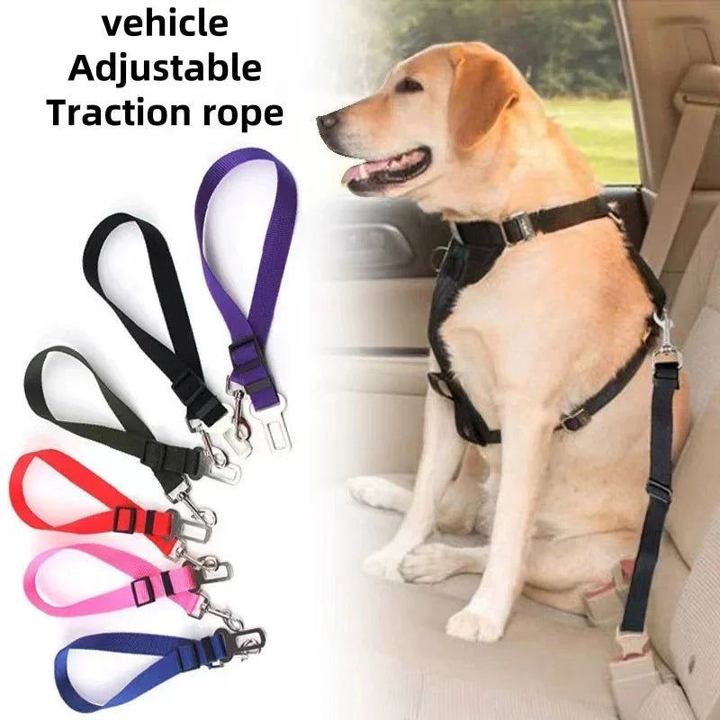 Adjustable Pet Dog Car Seat Belt Leash Heavy Duty Durable Nylon Pet Safety Harness Universal for Vehicle  Heavy Duty Sturdy