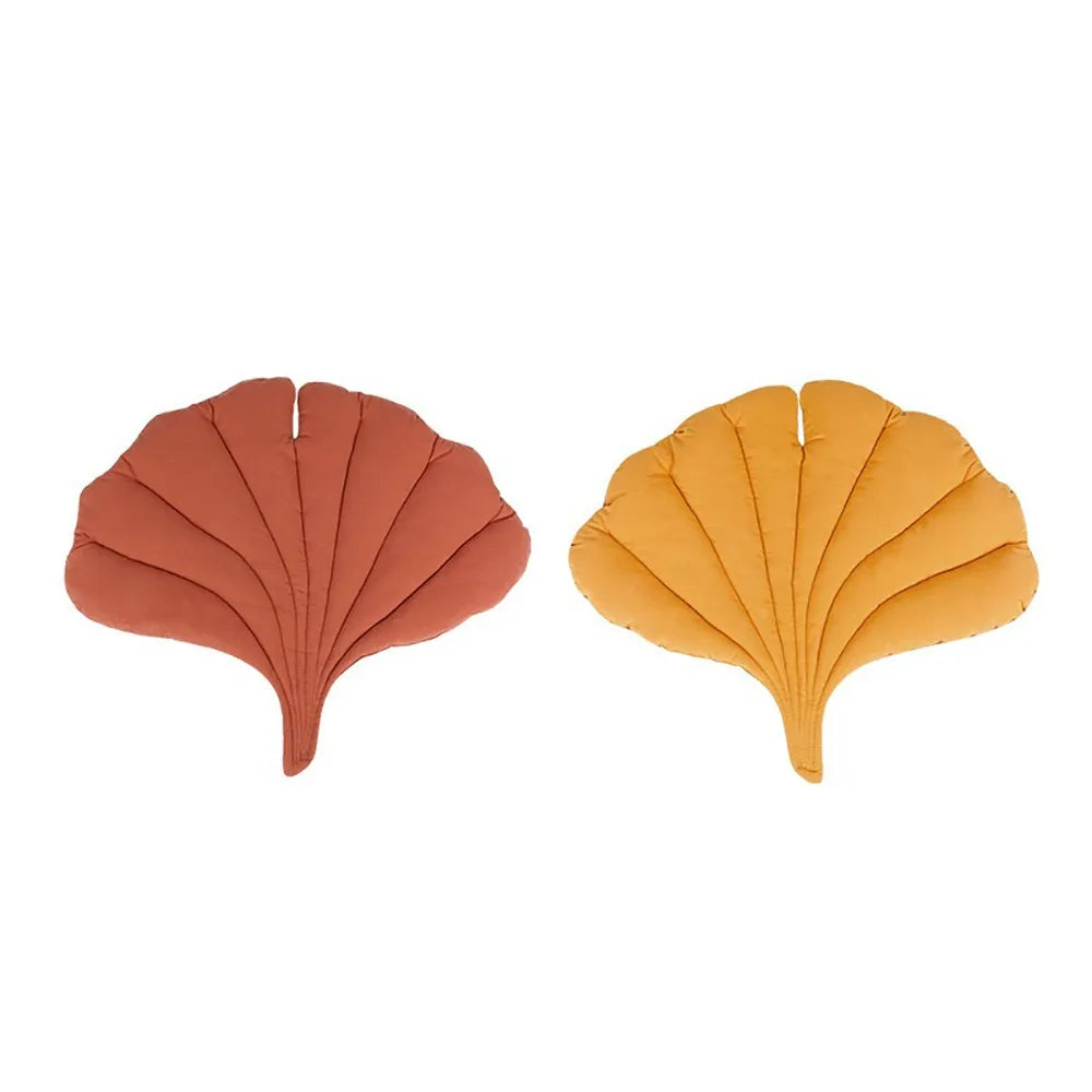 Pet Bed Cat Bed Leaf Shape Ginkgo Leaf Pet Mat Double Sided Windproof Warm Pure Cotton Seat Cushion Soft Plush Puppy Kitten Cat Dog Crate Mat Small Pet Nest Habitat