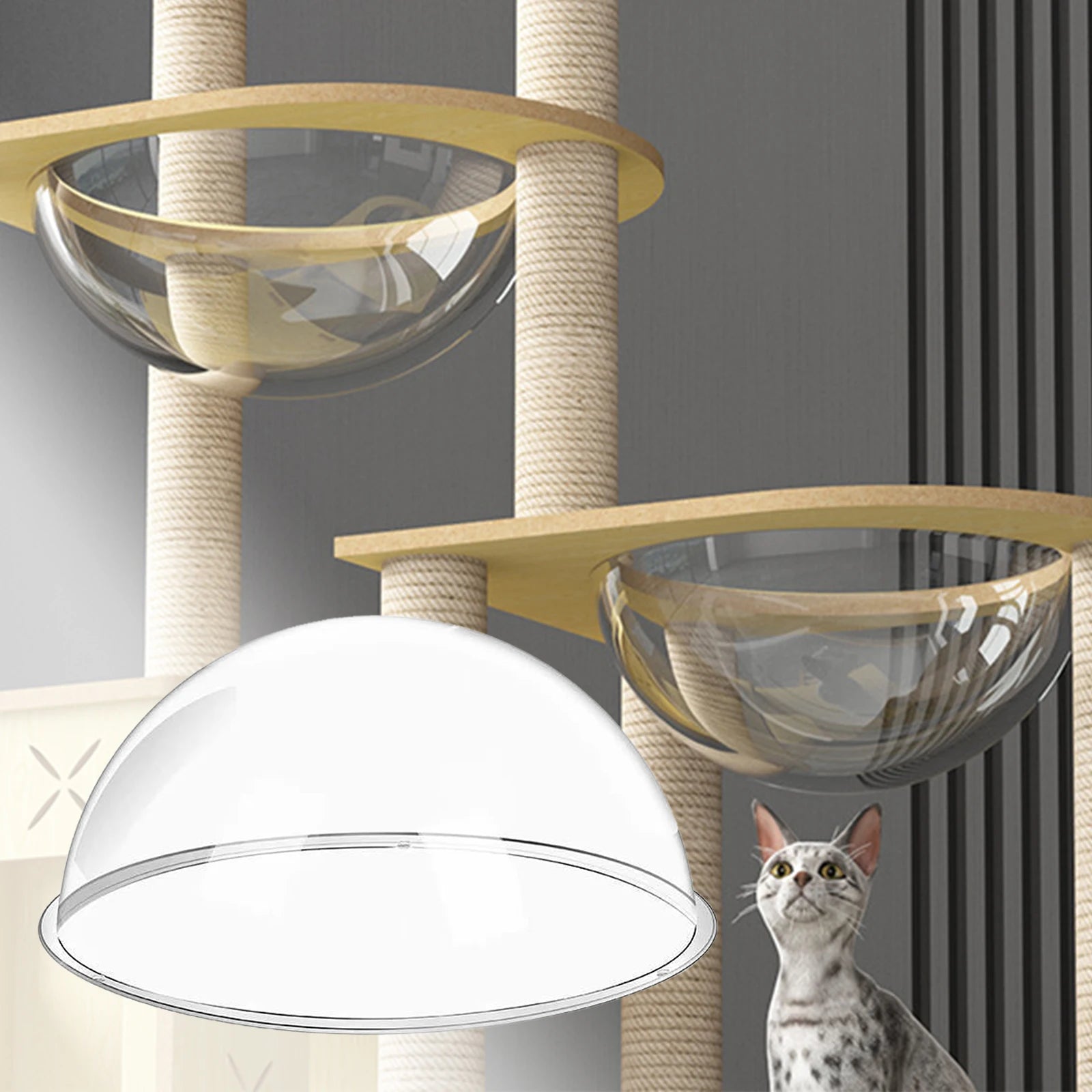 Space Clear Capsule Bed Indoor Dome Cover for Window Perch Cat DIY Replacement Cat Bed Bedding Furniture Holder Portable