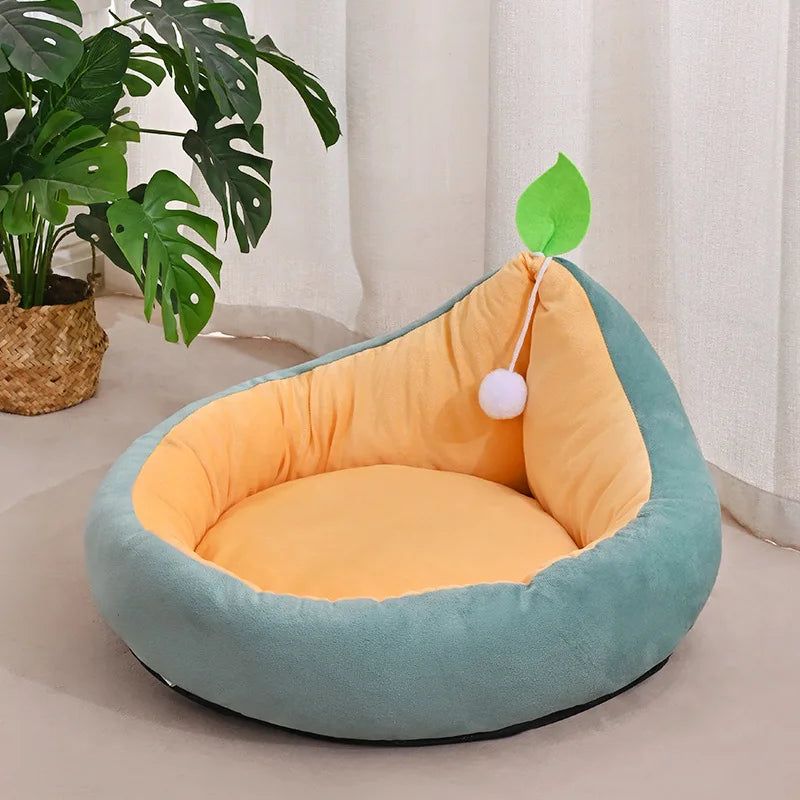 Avocado Vine Mat Cotton Fleece Double-sided Pad Pet Cat Bed, Suitable for Spring and Summer, Dog Bed, Cute Cat Bed