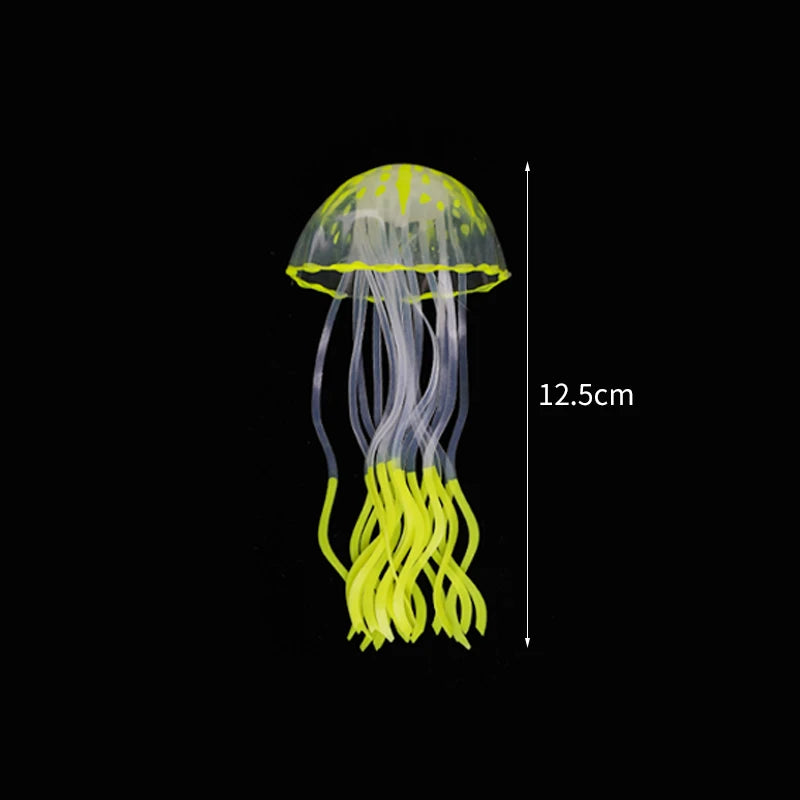 Aquarium Decoration Glowing Silicone Fake Jellyfish Artificial Ornaments Fish Tank Landscaping Decoration Aquarium Accessories