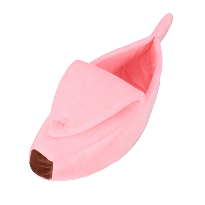 Banana Shaped Deep Sleep Pet Nest Warm Winter Cat Bed Indoor Soft Small Dog Cat Sleeping House Furniture