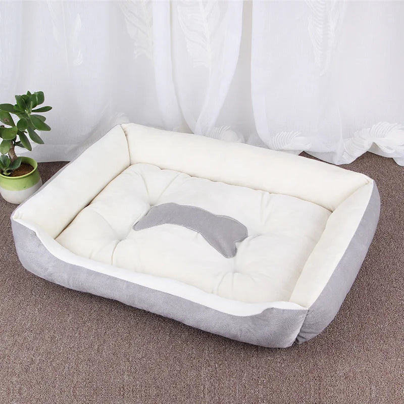 Soft Square Large Dog Sofa Elastic Dog House Cushion Winter Warm Medium Dog Bed Washable Cat Kennel House Accessories