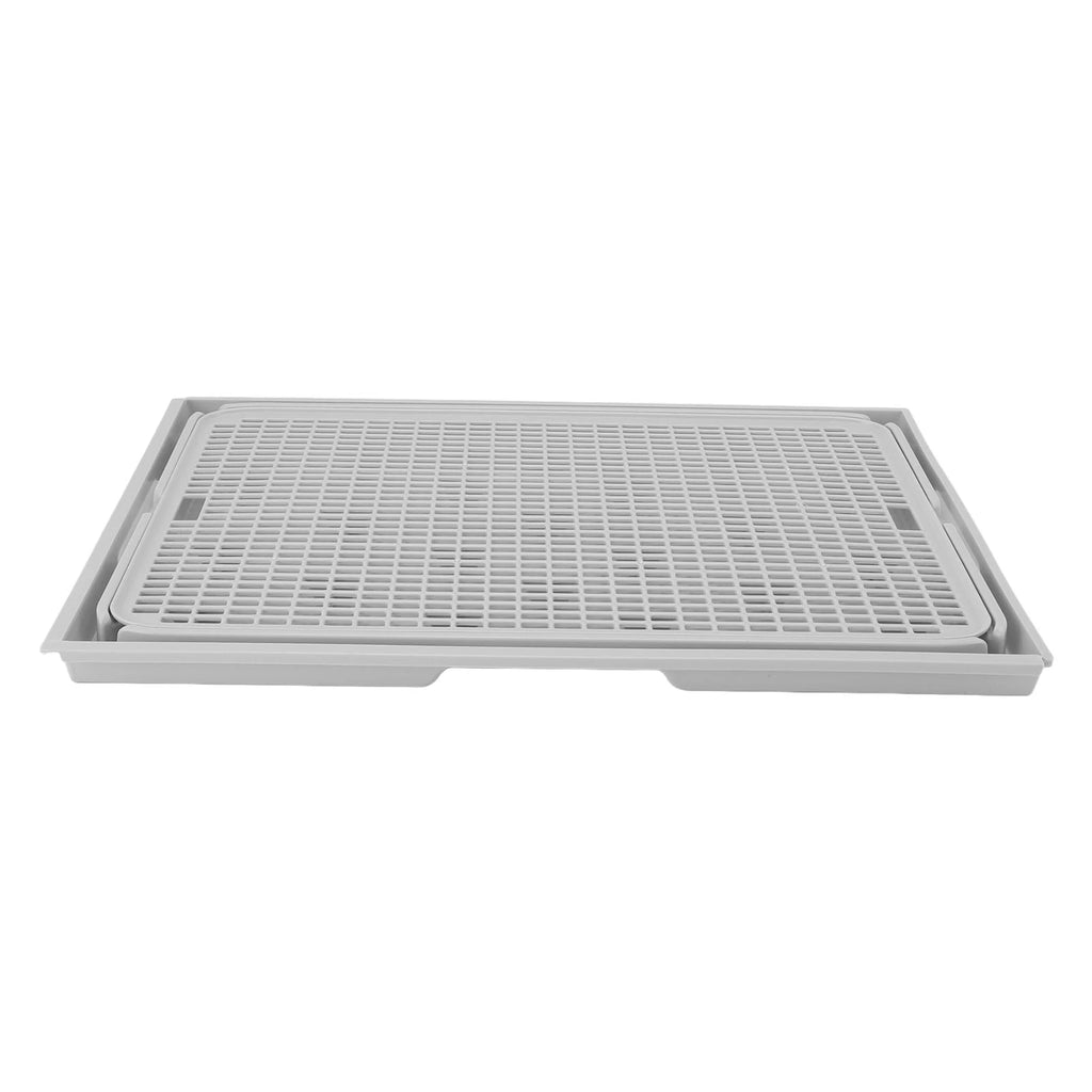 Cat Litter Box Mat 41x28x2cm Spacious Plastic Double Layer Washable Cat Litter Catcher Mat with Anti Slip Bottom Pet Supplies