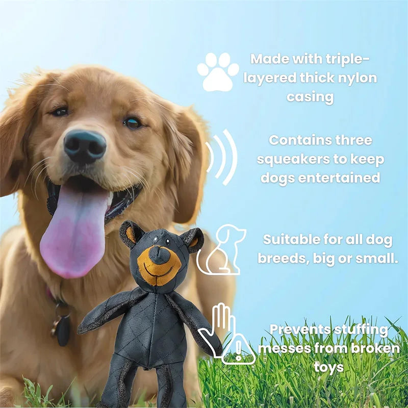 Dog Unbreakable Teddy Extreme Bear Toys Domineering Chewers Indestructible Plush Squeaking Toy Durable Tough Heavy-duty Chew Toy