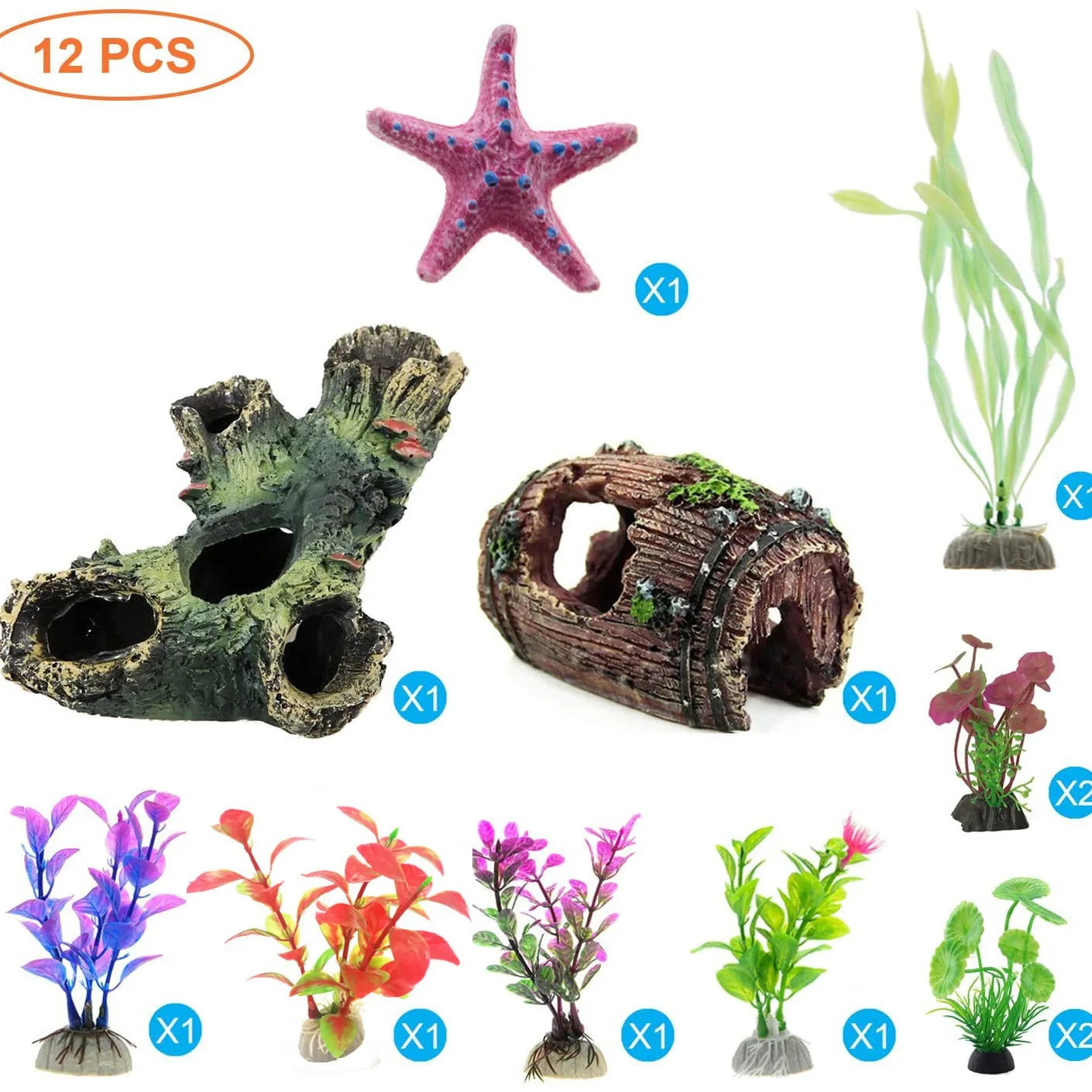 Aquarium Decorations for Fish for Tank Resin Broken Barrel Hideout Cave for Shri Tank Aquarium Decoration Background