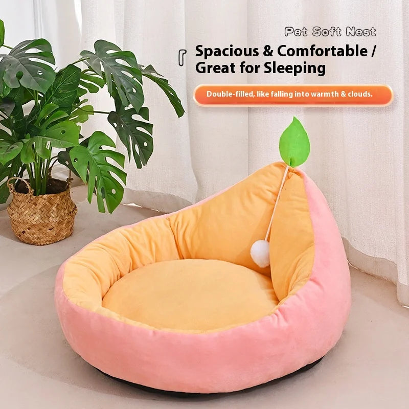 Avocado Vine Mat Cotton Fleece Double-sided Pad Pet Cat Bed, Suitable for Spring and Summer, Dog Bed, Cute Cat Bed