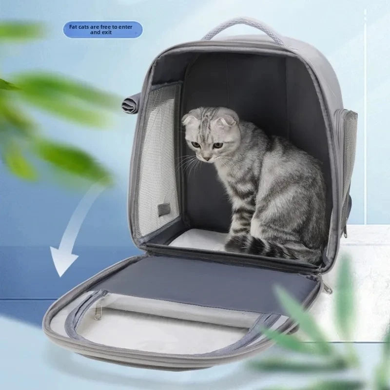 Breathable Mesh Portable Foldable Pet Carrier Backpack for Dogs and Cats Large Capacity Outdoor Travel Camping Hiking