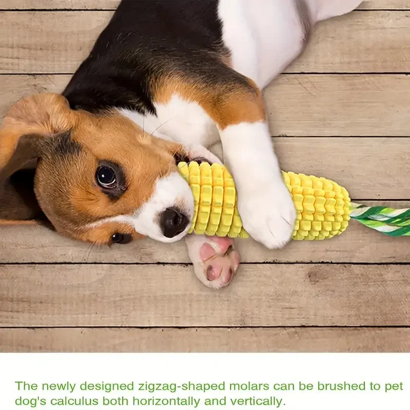 Dog Chew Toys for Aggressive Chewers, Tough Durable Squeaky Interactive Dog Toys, Puppy Teeth Chew Corn Stick Toy for Small Larg