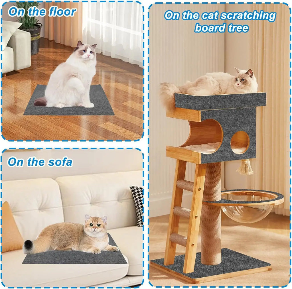 Cat Scratch Board Wall Self Adhesive Anti Scratch Sofa Protector DIY Cat Scratching Mat Carpet Trimmable Paw Sharpener Furniture Protector Couch Guard Scratch Pad for Cats Kittens