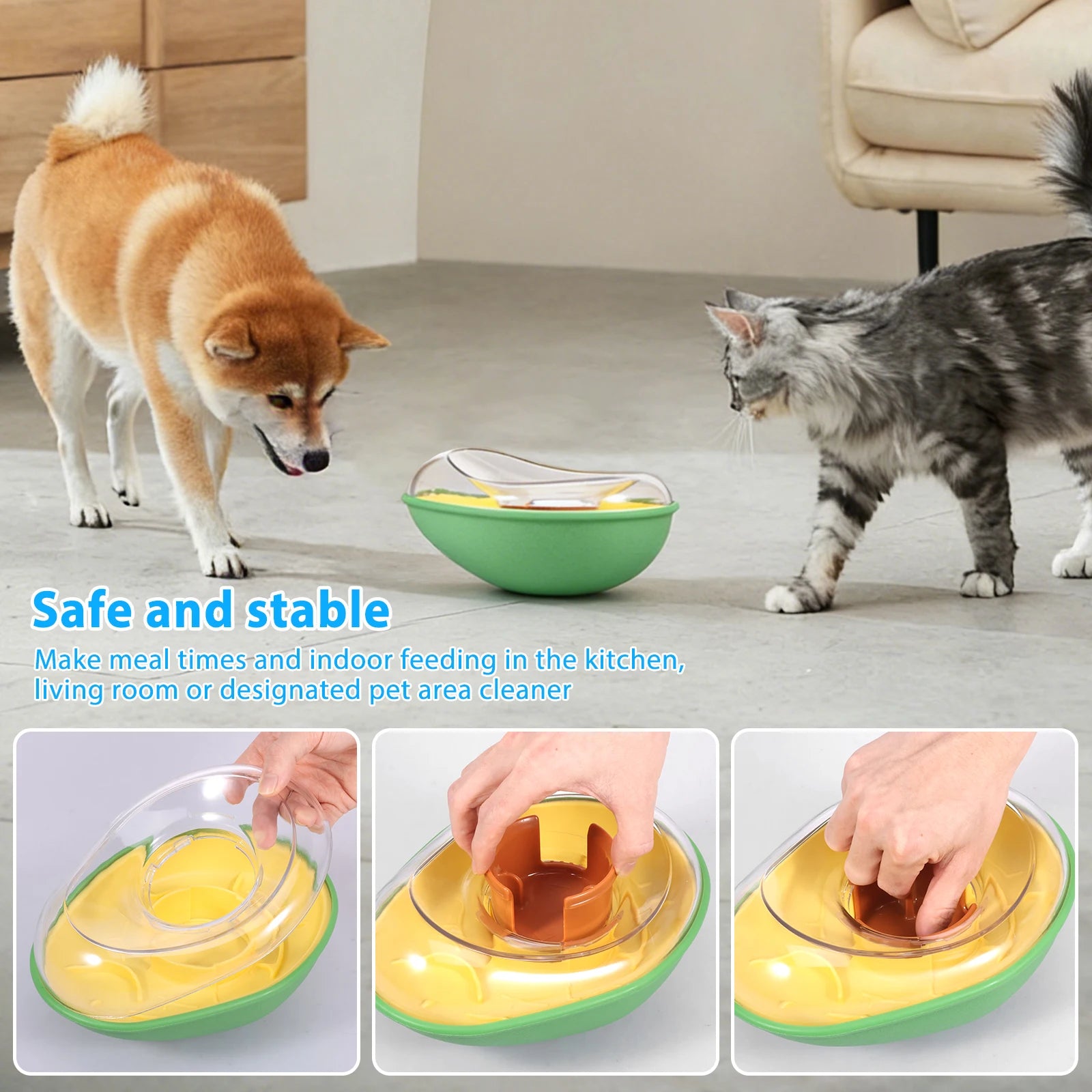 Dog Treat Dispenser Toy Avocado Non Spill Treat Dispensing Wobble Toy Interactive Pet Slow Feeder Bowl Pet Supplies for Dog Cat