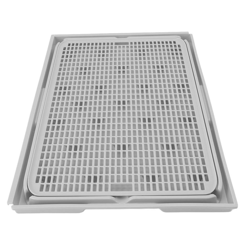 Cat Litter Box Mat 41x28x2cm Spacious Plastic Double Layer Washable Cat Litter Catcher Mat with Anti Slip Bottom Pet Supplies