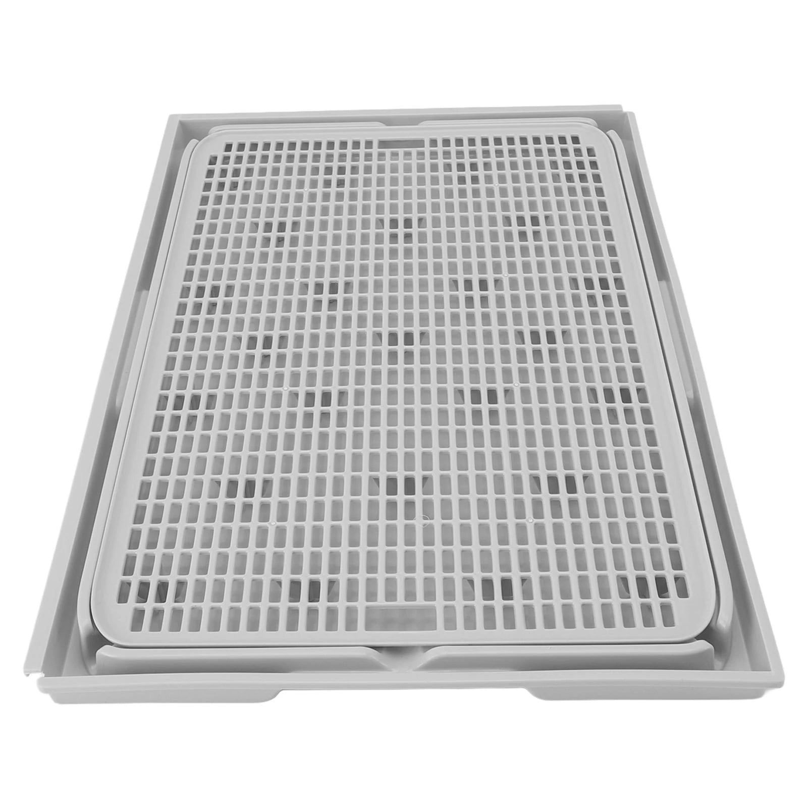 Cat Litter Box Mat 41x28x2cm Spacious Plastic Double Layer Washable Cat Litter Catcher Mat with Anti Slip Bottom Pet Supplies