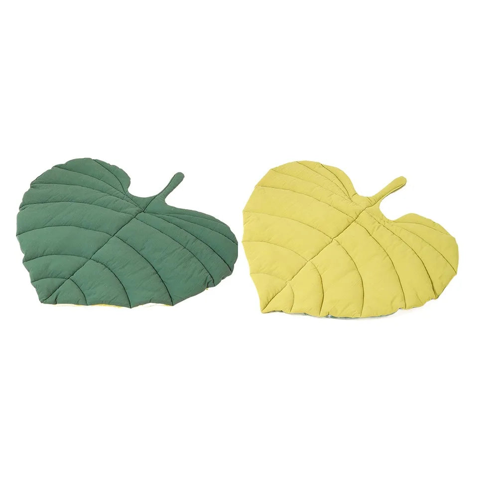 Pet Bed Cat Bed Leaf Shape Ginkgo Leaf Pet Mat Double Sided Windproof Warm Pure Cotton Seat Cushion Soft Plush Puppy Kitten Cat Dog Crate Mat Small Pet Nest Habitat