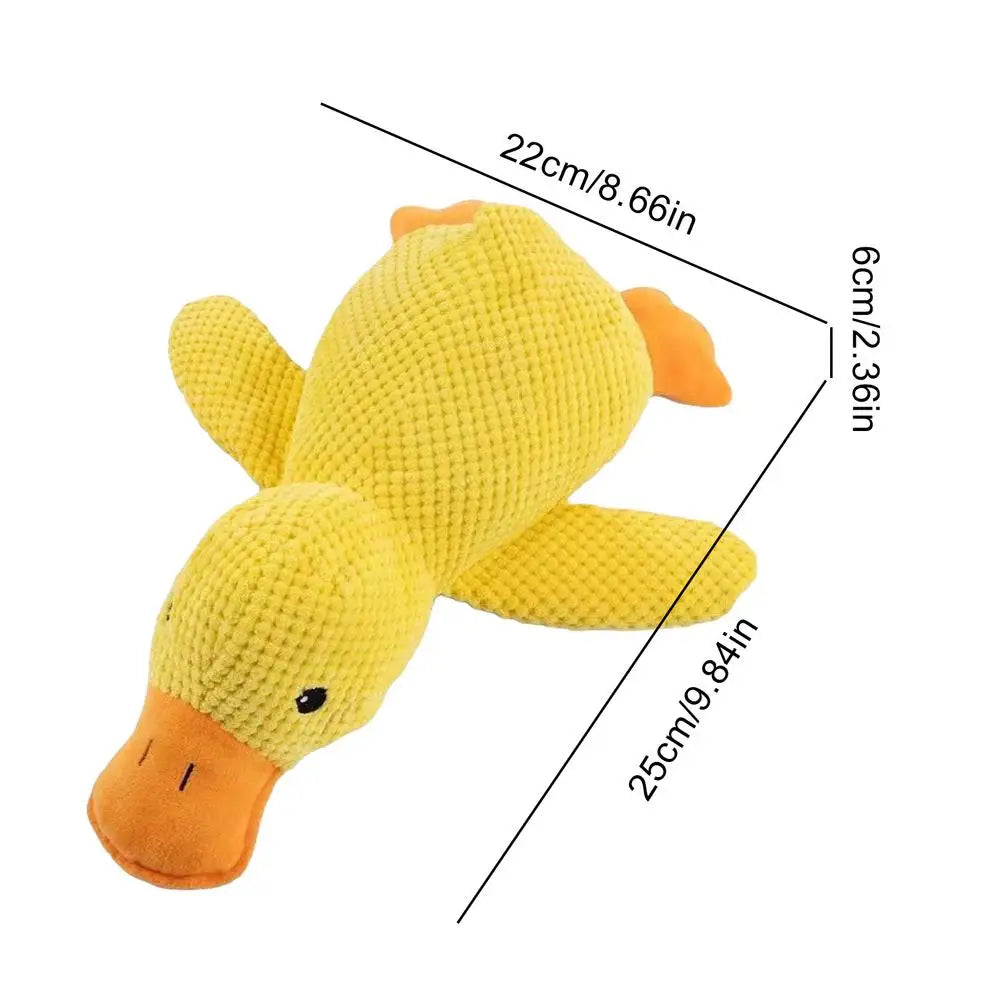 Duck Dog Toy Plush Chew Resistant Durable Dog Toy With Quacking Sound Teeth Grinding Relief Soft Companion Comfort Teething