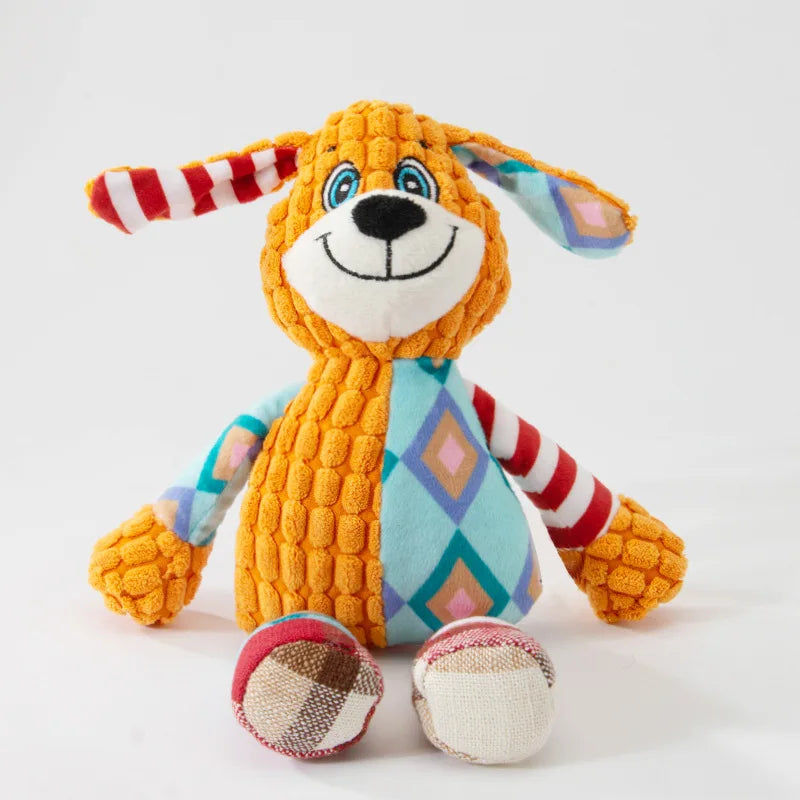 Cute Animals Plush Dogs Cats Toy Interactive Squeaky Puzzle Toy Bite Resistant Teeth Grinding Cleaning Pet Chewing Supplies
