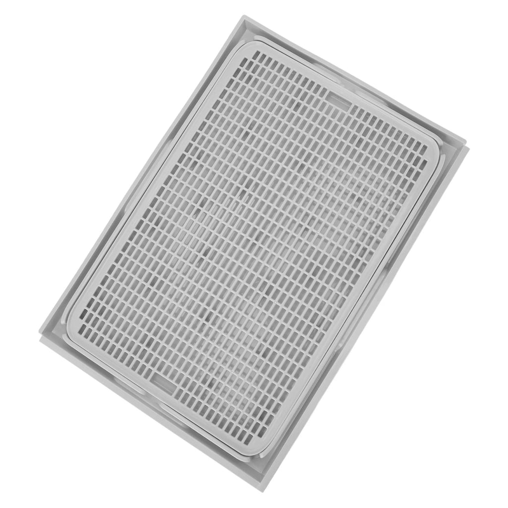 Cat Litter Box Mat 41x28x2cm Spacious Plastic Double Layer Washable Cat Litter Catcher Mat with Anti Slip Bottom Pet Supplies