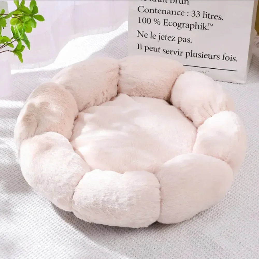 Washable Plush Flower Shaped Pet Bed Orthopedic Cuddle Cushion Mat for Puppy Kitten Dog Cat Pet Supplies