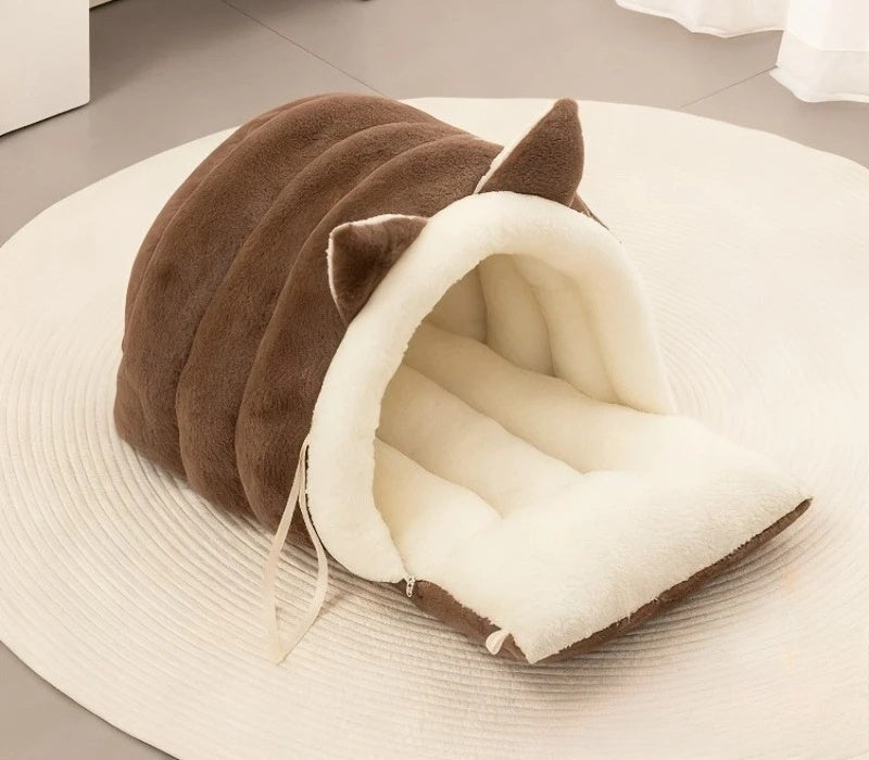 Cat Ear Cat Bed - Mocha