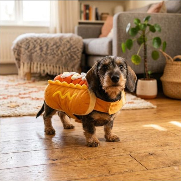 NONOR Pet Costume Hot Dog Shaped Dachshund Sausage Adjustable Clothes Funny Warmer for Puppy Dog Cat Supplies