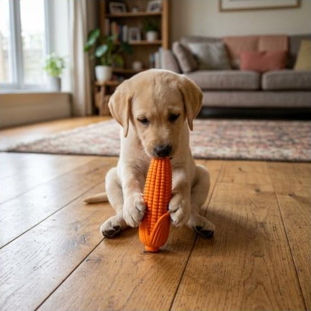 Dog Chew Toys for Aggressive Chewers, Tough Durable Squeaky Interactive Dog Toys, Puppy Teeth Chew Corn Stick Toy for Small Larg