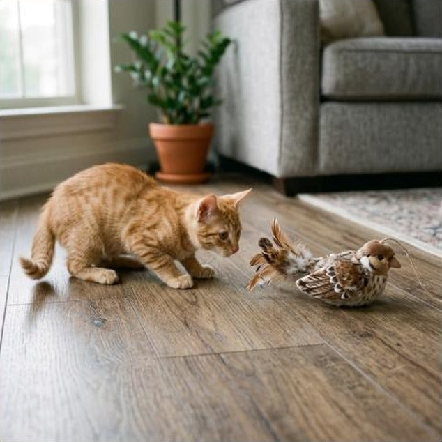 Hot Simulated Bird Cat Toy Interactive Toys Dog Rechargeable Chirping Flapping Bird(no Flying) Touch Activated Plush Pet Toy