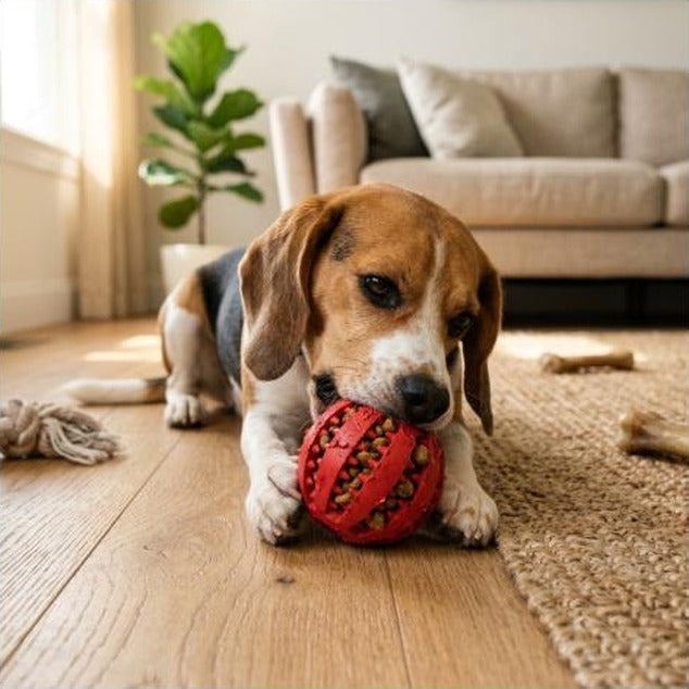 Dog Toy Ball, Nontoxic Bite Resistant Toy Ball for Pet Dogs Puppy Cat, Dog Pet Food Treat Feeder Chew Tooth Cleaning Ball