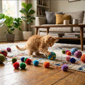 1/3PCS Cat Toys Cat Plush Ball Toy Pet Elastic Bell Ball Self Hi Ball Playing Cat Colorful Woolen Ball